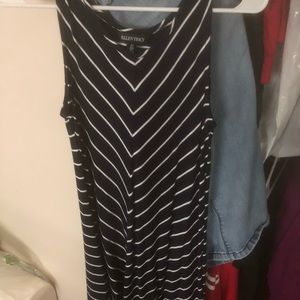 navy blue stripped dress